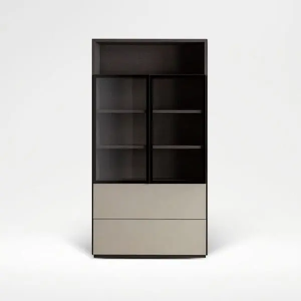 Cabinet,CONTENT-04,Natural Oak+Grey Alu Glass Door