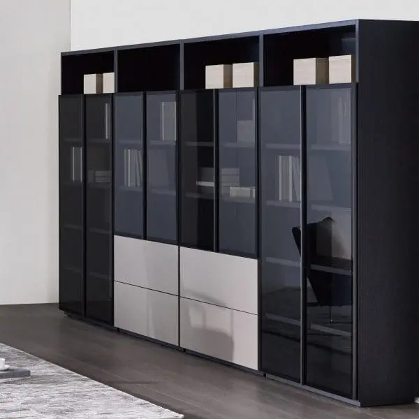 Cabinet,CONTENT-04,Natural Oak+Grey Alu Glass Door