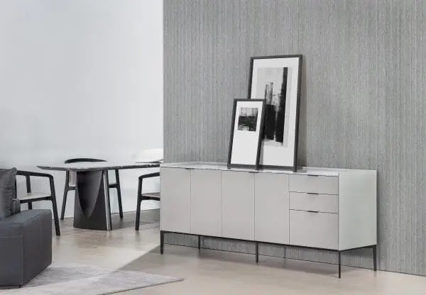 MATRIX Cabinet-09, Dove+Carrara Marble