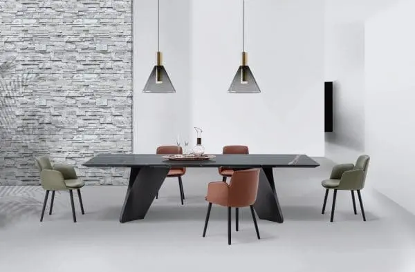 SPIN Dining Table – Lombardia Brown Marble