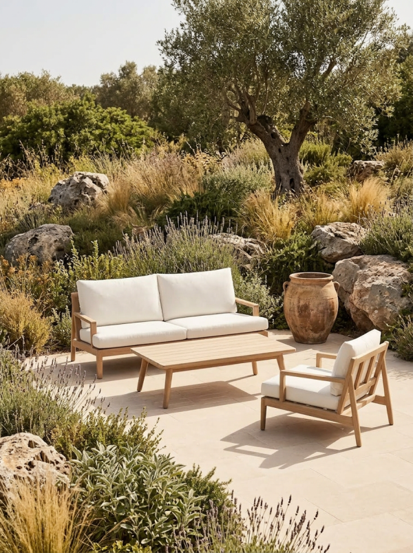 QUEBEC 3-SEATER + CUSHIONS BROKEN WHITE