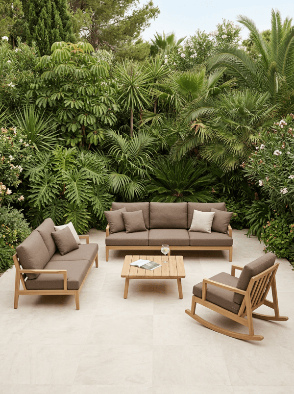 QUEBEC 3 SEATER + CUSHIONS TAUPE