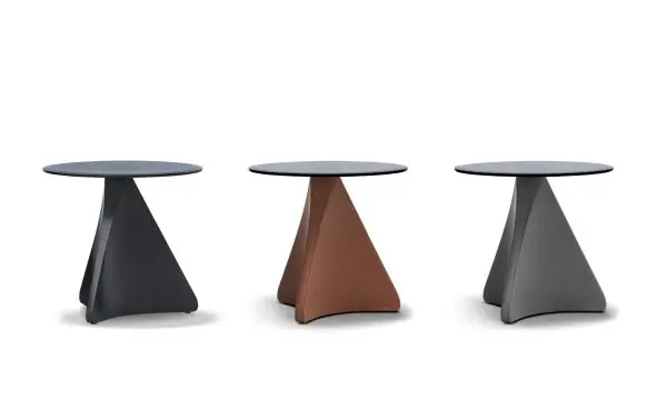 SPIN-06,Side Table,Black Metal + Black Glass