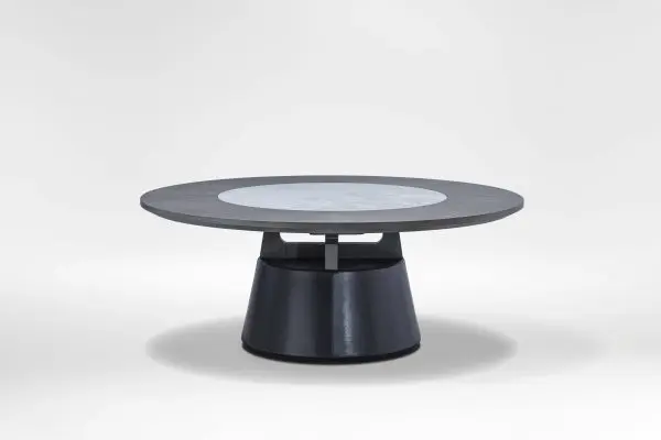 Dining Table,UNITY-05,MIDNIGHT,Grey Ceramic+Graphite Oak
