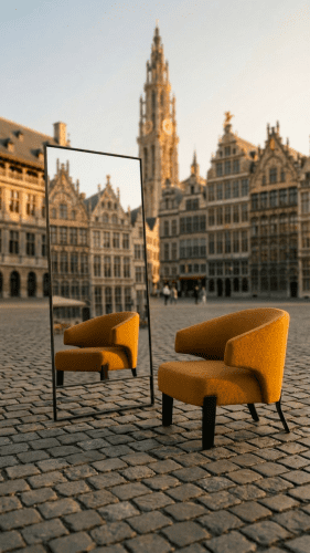 Bell Mirror, Camerich – MIRROR+BLACK STEEL