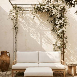 Québec Ottoman, GR Collection – TEAK+BROKEN WHITE