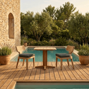 Tadoussac Dining Chair Armless, GR Collection – TEAK+BROWN GREY