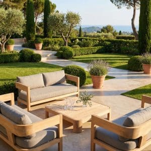 Tadoussac Lounge Chair, GR Collection – TEAK+BROWN GREY