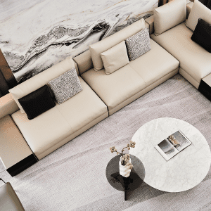 Table d'appoint Spin – BLACK METAL+BLACK GLASS