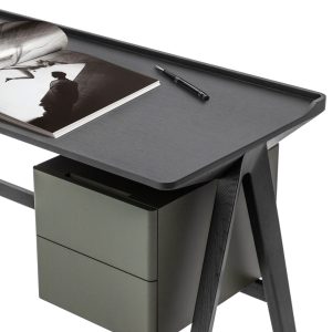 Forma bureau with drawers – GREY OAK+PINE GREEN